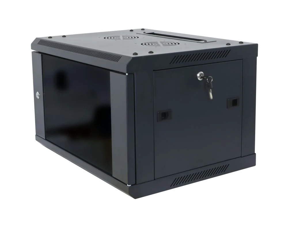 ALLNET 19" Wandgehäuse, 6HE, 1-teilig, T450mm, Schwarz, zerlegt(Flat Pack), SMA-Serie,