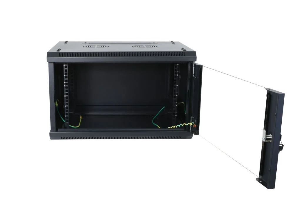 ALLNET 19" Wandgehäuse, 12HE, 1-teilig, T450mm, Schwarz, zerlegt(Flat Pack), SMA-Serie,