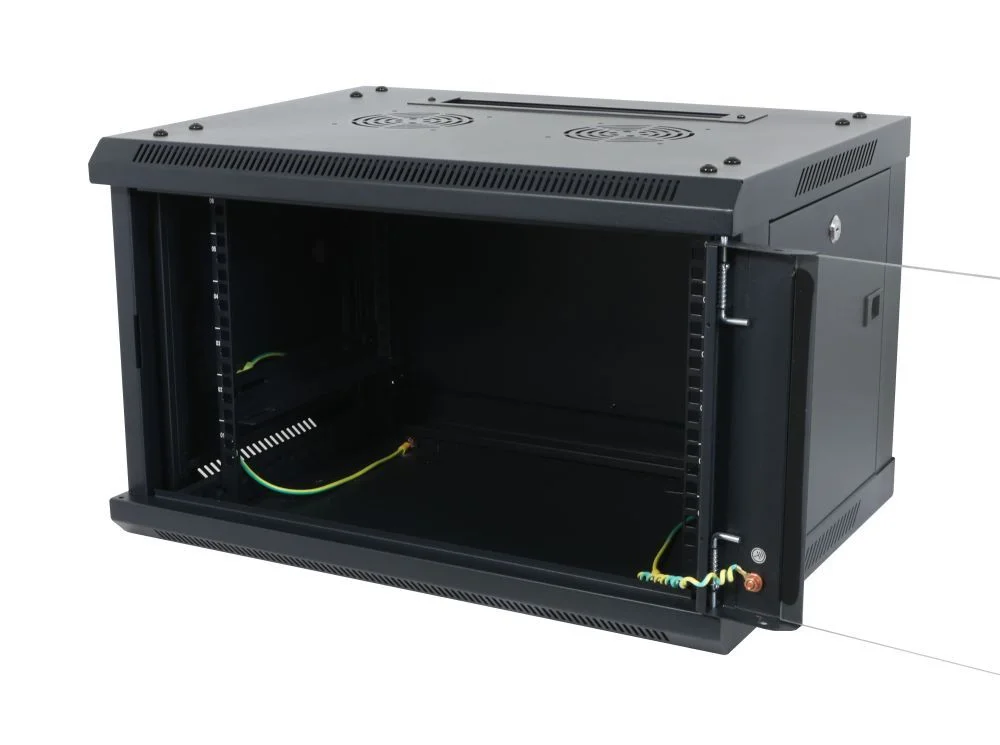 ALLNET 19" Wandgehäuse, 12HE, 1-teilig, T600mm, Schwarz, zerlegt(Flat Pack), SMA-Serie,