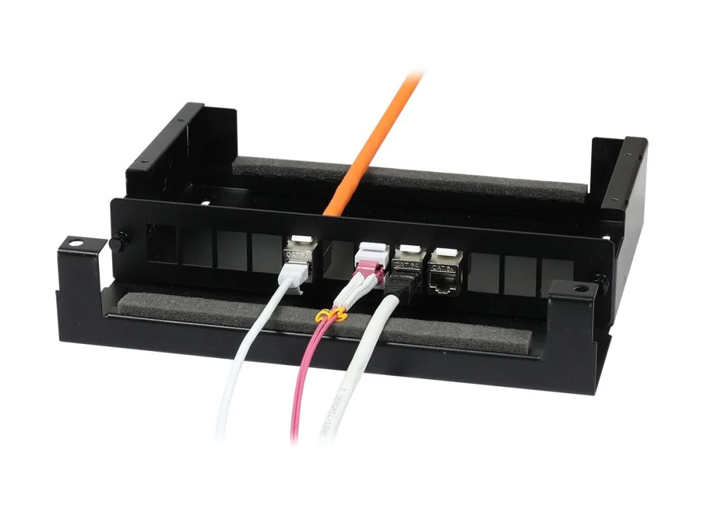 Keystone, Modulträger, Patchpanel für 12x TP-Modul, Aufputz, Metallklappbox(Consolidation Point Box), Schwarz, Synergy 21,