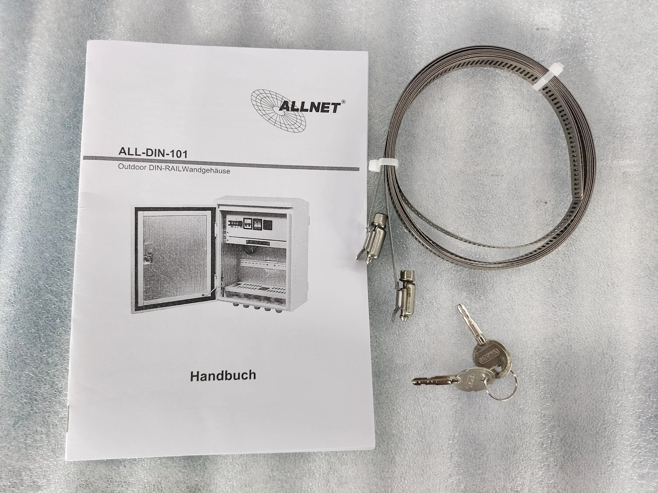 ALLNET DIN-RAIL Wandgehäuse, T220mm, Lichtgrau, IP66, ÜS, 16x M25 ALL-DIN-101-AC