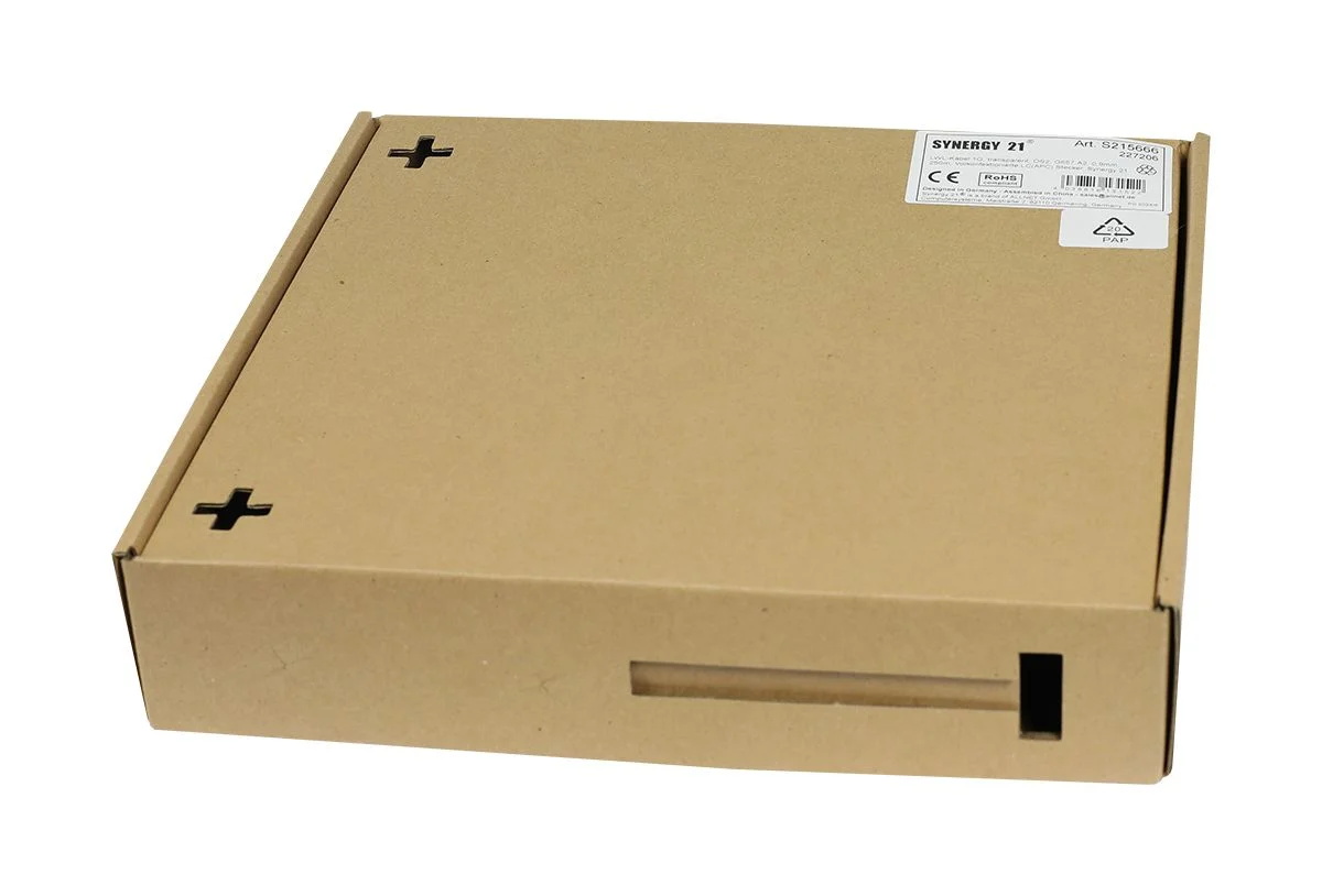 LWL-FTTH-Kabel 1G, transparent, OS2, G657.A2, 0,9mm, 250m, Vorkonfektionierte LC(APC) Stecker, Synergy 21,