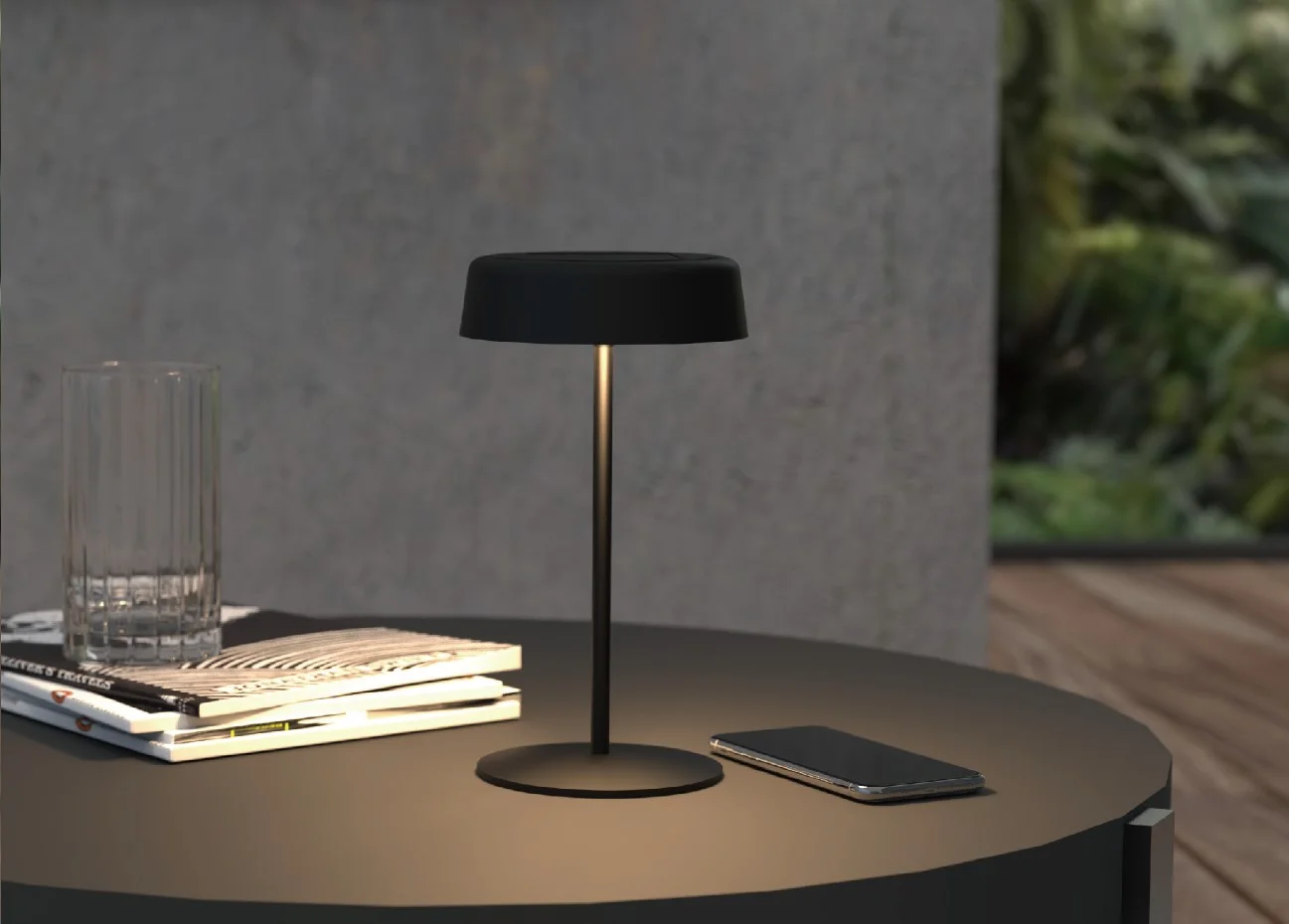 Synergy 21 LED Tischleuchte SOLAR/Akku, outdoor IP54, Touch Switch dimmbar, schwarz