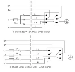 Powergear 3PH EINBAUSCHIENE DALI, Schwarz, 1 meter