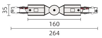 Powergear 3PH Verbinder DALI 3, Einstellbar, Schwarz