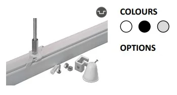 Powergear 3PH STANGEN-AUFHÄNGUNG EZCLICK, Schwarz