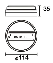 Powergear 3PH FESTER MONOPIONT FÜR SCHIENEN-ADAPTER DALI, Schwarz