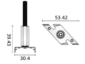Powergear Mini 1PH 1 DECKENMONTAGE EZCLICK MIT Stange, Weiß, 1 meter