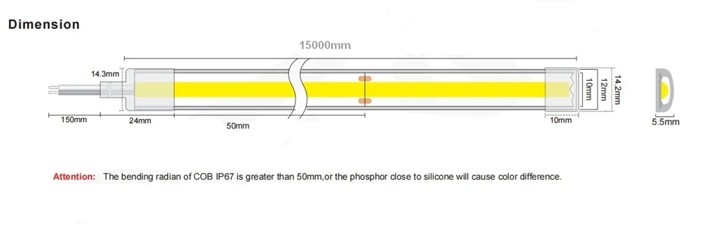 Synergy 21 LED Flex Strip COB - KW DC24V 150W IP67 CC 15m ULS