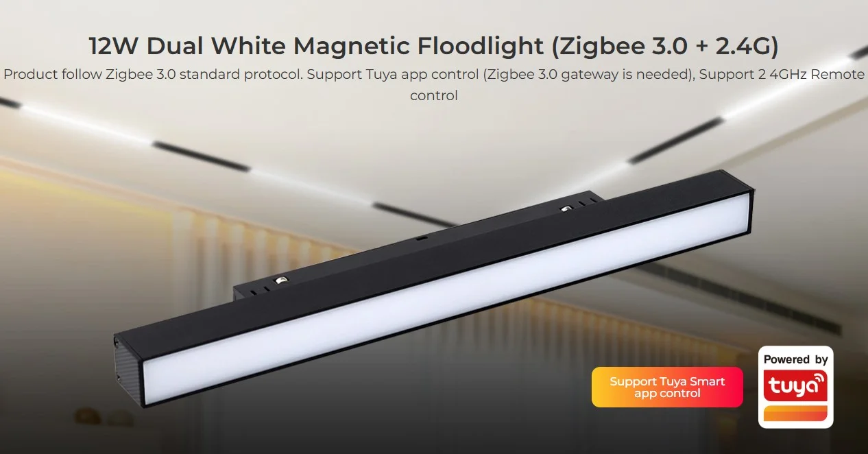 Synergy 21 LED 48V Track Floodlight 12W CCT Zigbee 3.0 + 2,4G *Milight/Miboxer*