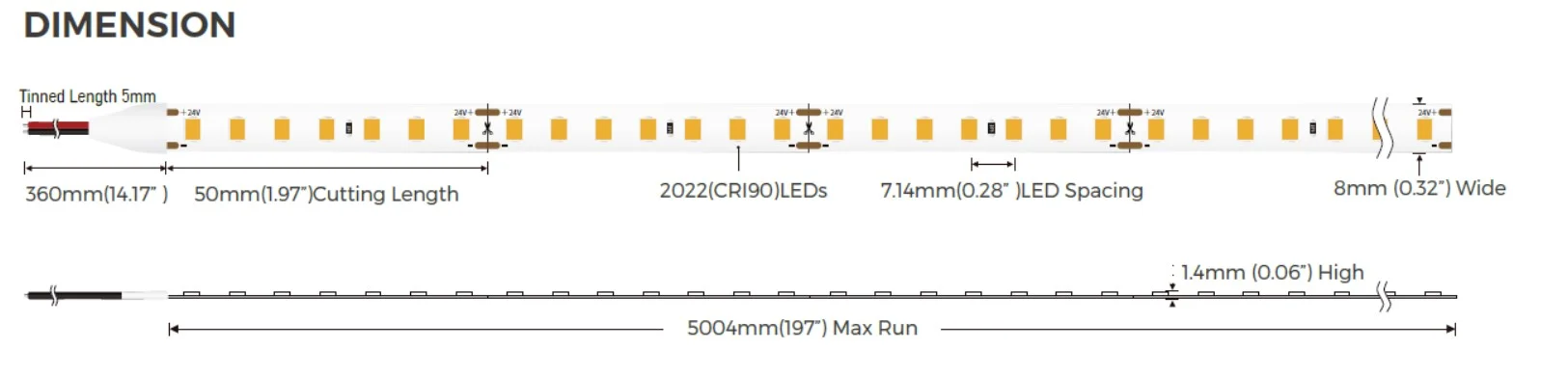 Synergy 21 LED Flex Strip 2022 - 140 SWW DC24V 48W IP20