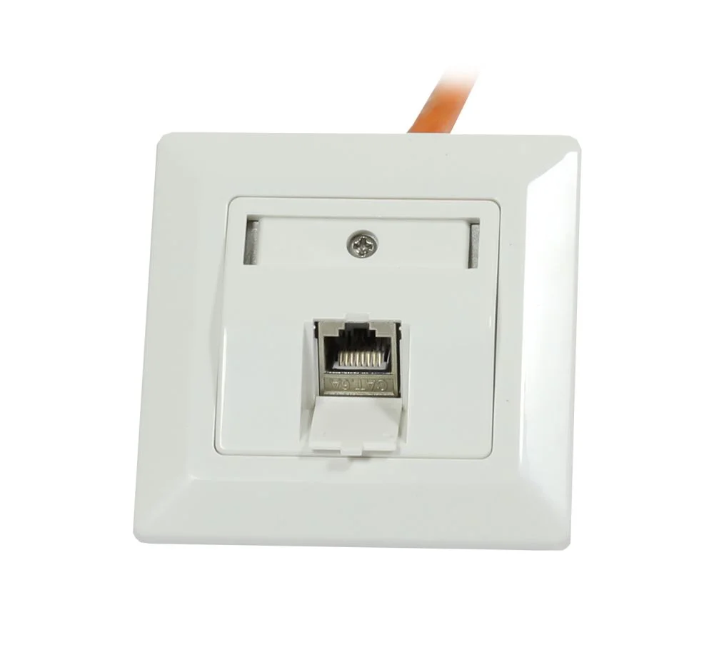 Dosen TP, AP(IP66),1-fach(Eckiger Außenrahmen), CAT6A, Keystone Slim-line, Reinweiss, Synergy 21,