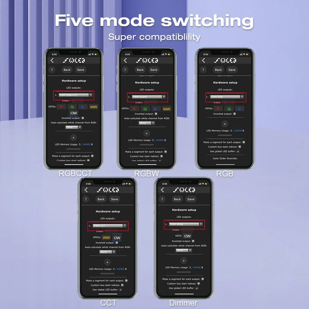 Synergy 21 LED Serie EOS 55 WLED Controller ESP32 PWM 5in1 12/24V