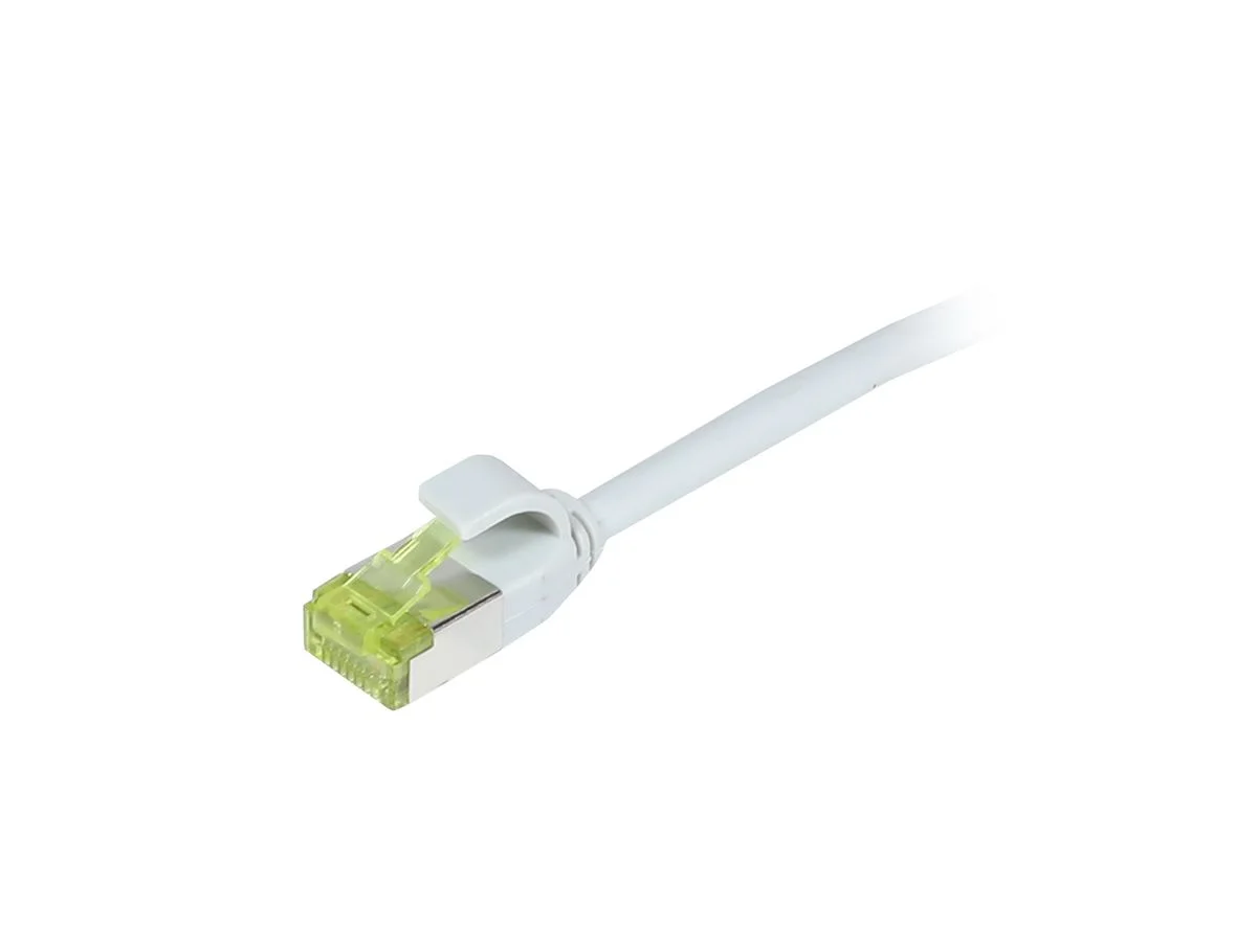 Patchkabel RJ45, CAT6A 500Mhz, 10m, grau, S-STP(S/FTP), slimline rund d=4,5mm, TPE/LSZH(Superflex), AWG28, mit CAT7 Rohkabel, Synergy 21