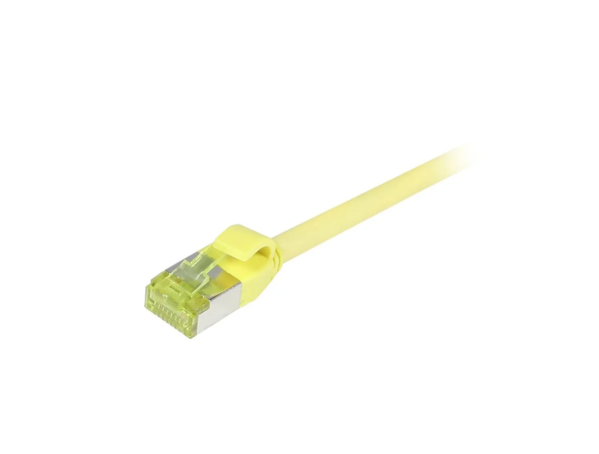 Patchkabel RJ45, CAT6A 500Mhz, 5m, gelb, S-STP(S/FTP), slimline rund d=4,5mm, TPE/LSZH(Superflex), AWG28, mit CAT7 Rohkabel, Synergy 21