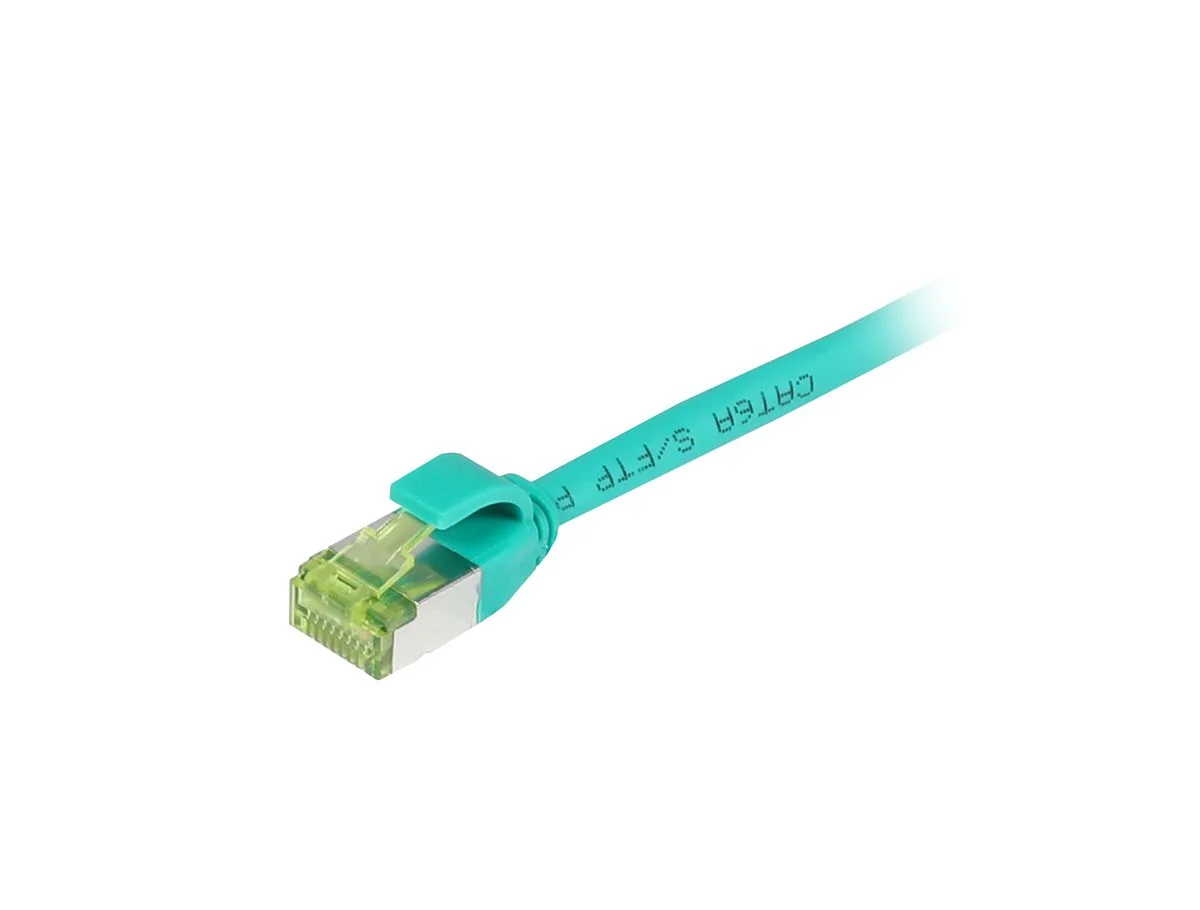 Patchkabel RJ45, CAT6A 500Mhz, 0.5m, grün, S-STP(S/FTP), slimline rund d=4,5mm, TPE/LSZH(Superflex), AWG28, mit CAT7 Rohkabel, Synergy 21