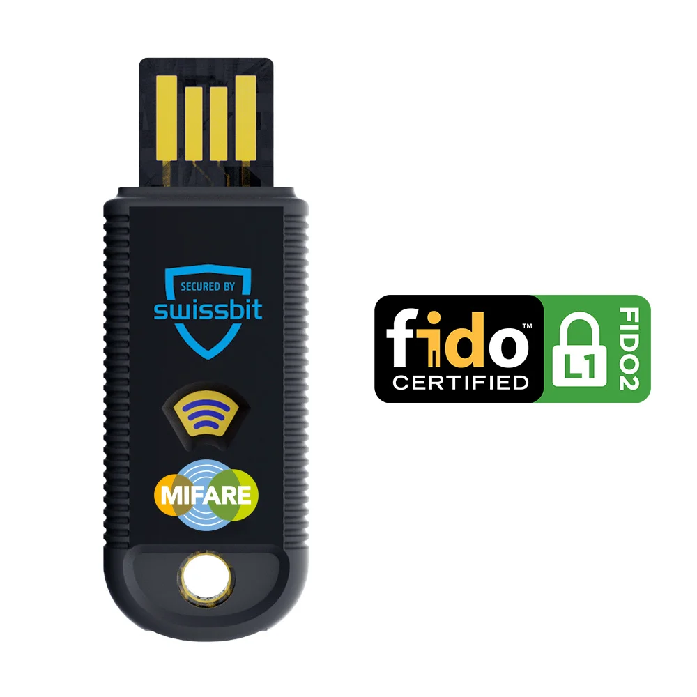 Swissbit iShield Key 1.1 FIDO2 USB-A + Mifare in Einzelverpackung