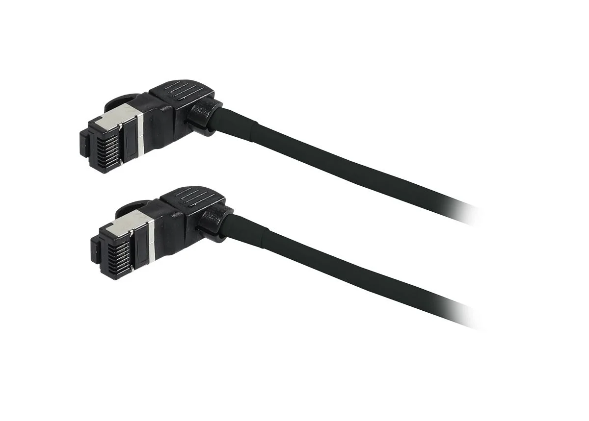 Patchkabel RJ45, CAT6A 500Mhz, 7.5m, schwarz, S/FTP, slimline rund d=4,5mm, TPE/LSZH(Superflex), AWG28, mit CAT7 Rohk., drehbarer Stecker, Synergy21