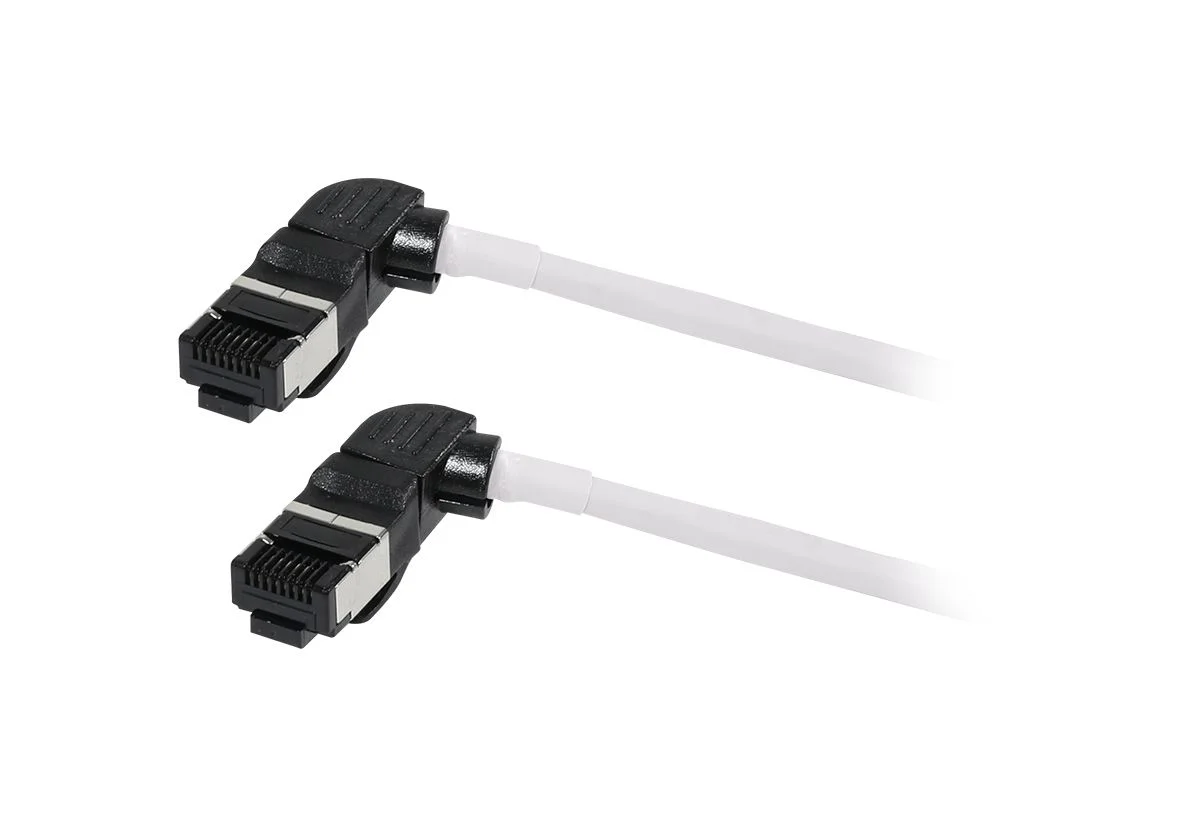 Patchkabel RJ45, CAT6A 500Mhz, 3m, weiss, S/FTP, slimline rund d=4,5mm, TPE/LSZH(Superflex), AWG28, mit CAT7 Rohk., drehbarer Stecker, Synergy21