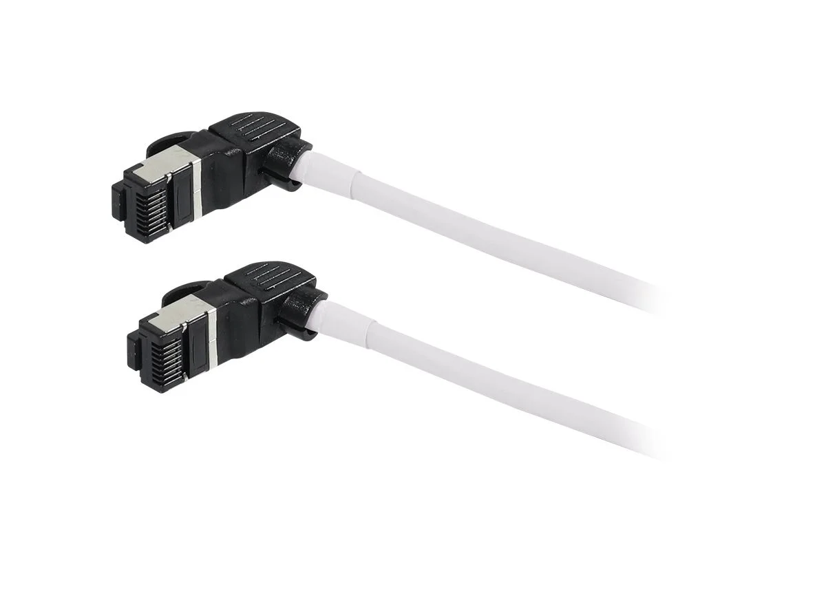 Patchkabel RJ45, CAT6A 500Mhz, 7.5m, weiss, S/FTP, slimline rund d=4,5mm, TPE/LSZH(Superflex), AWG28, mit CAT7 Rohk., drehbarer Stecker, Synergy21