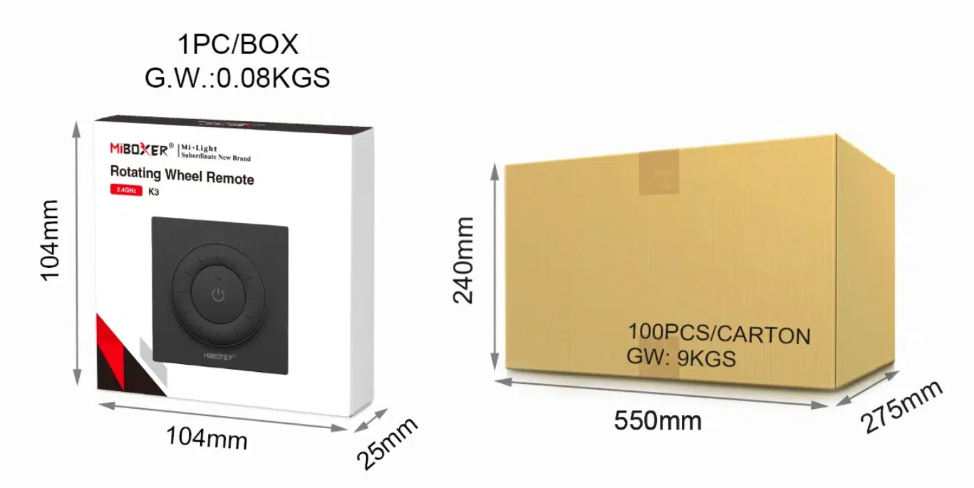 Synergy 21 LED Fernbedienung Rotating Wheel Remote 2,4GHz (w) dual white (CCT) *Milight/Miboxer*
