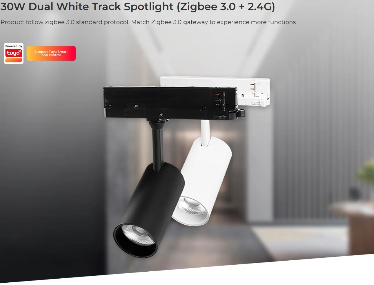 Synergy 21 LED 3PH Track Spotlight 30W CCT Zigbee 3.0 + 2.4G weiß*Milight/Miboxer*