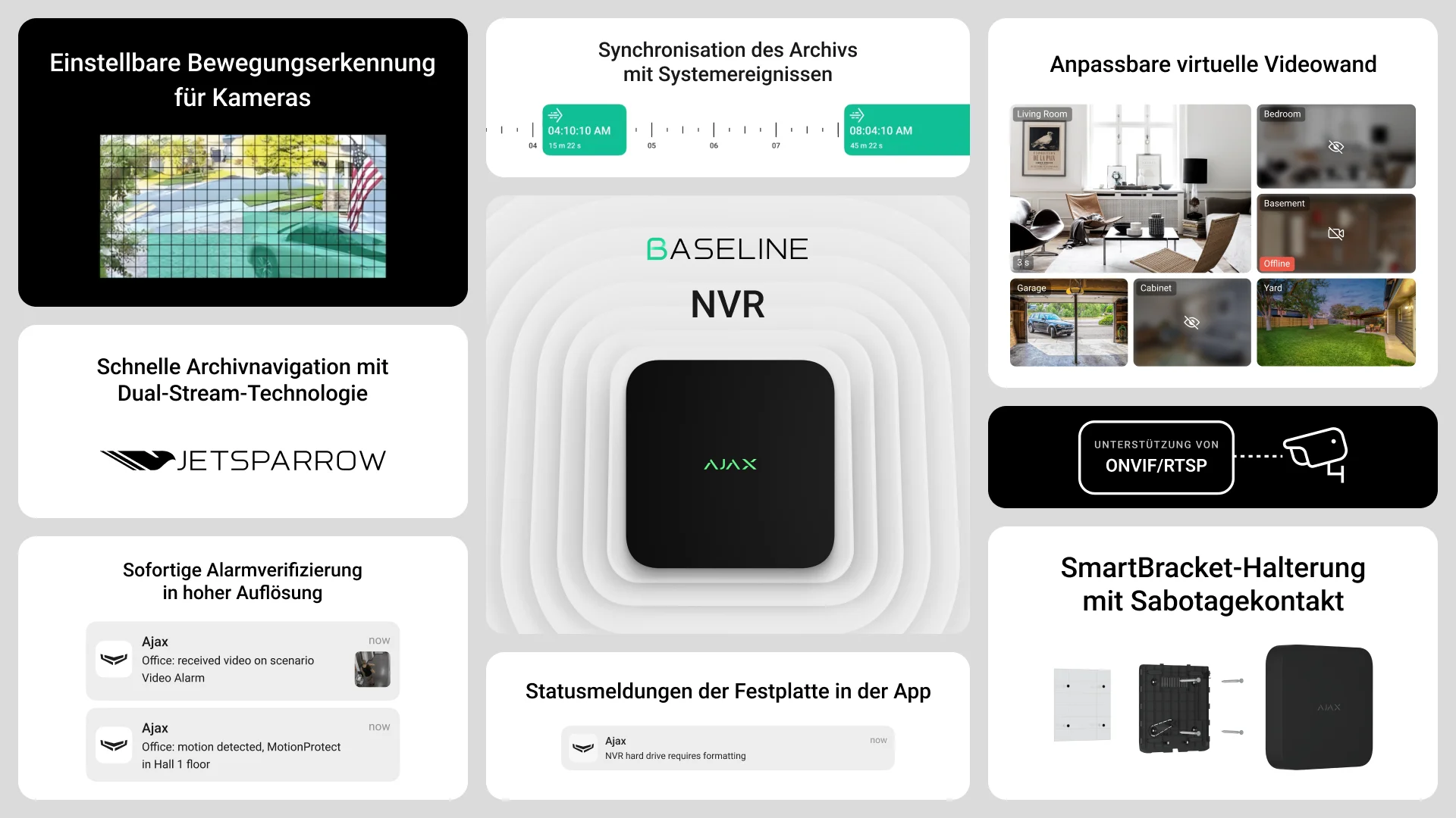 Ajax Netzwerkvideorekorder NVR 8-ch *schwarz*