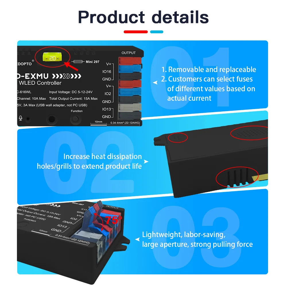 Synergy 21 LED Serie EOS 55 WLED Controller ESP32 Pixel Elite 2D-EXMU 5/12/24V mit RJ-45