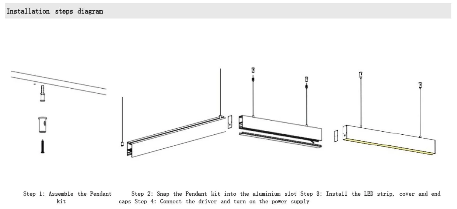 Synergy 21 LED U-Profil zub ALU3535 Abhängung 1m