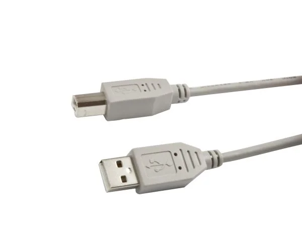 Kabel USB, A(St) => B(St), 5,0m, USB2.0, grau, Synergy 21,