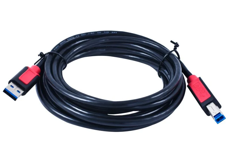 Kabel USB, A(St) => B(St), 1,8m, USB3.0, schwarz, Synergy 21,