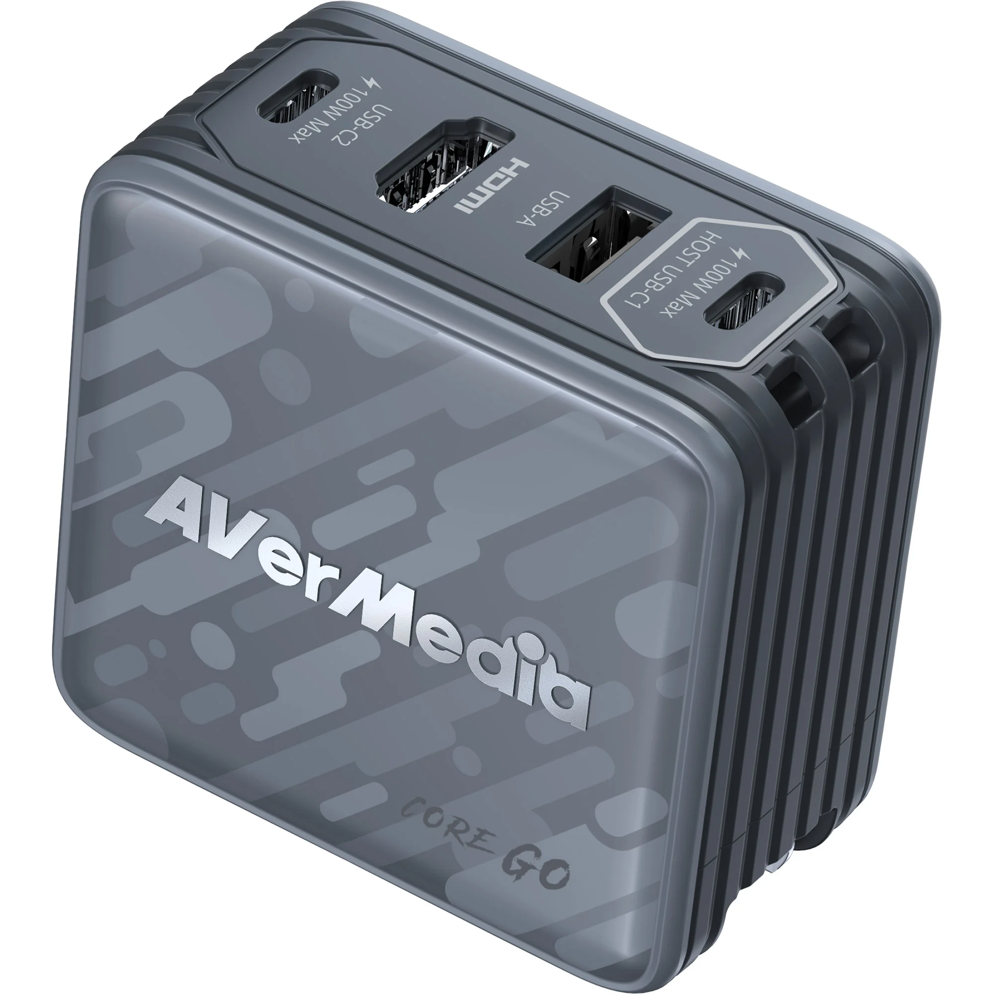 AVerMedia CoreGo (Black) - 100W GaN Ladegerät mit 4K HDMI Ausgang