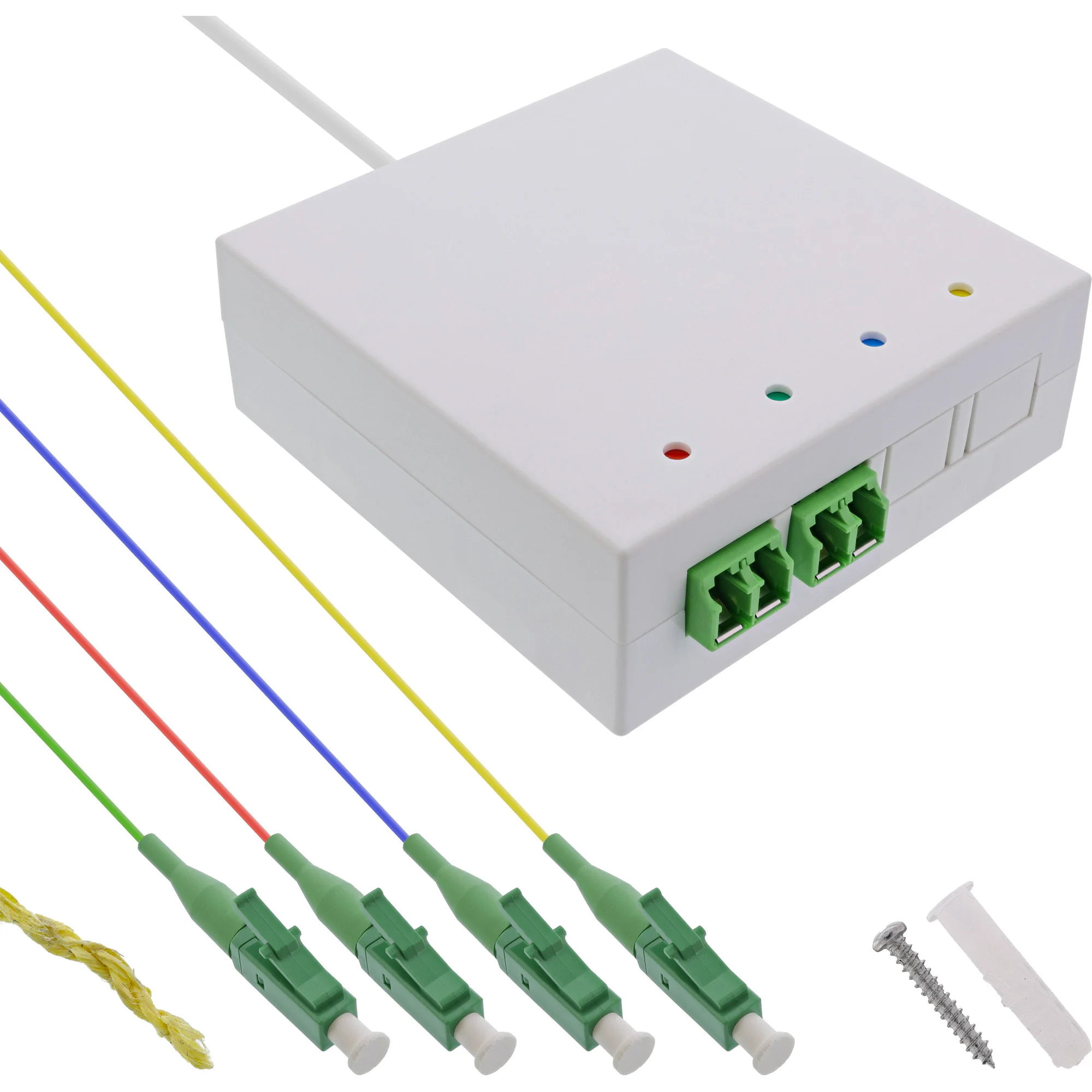 InLine® FTTH Verlängerungsbox vorkonfektioniert 4x LC/APC 9/125µm 50m