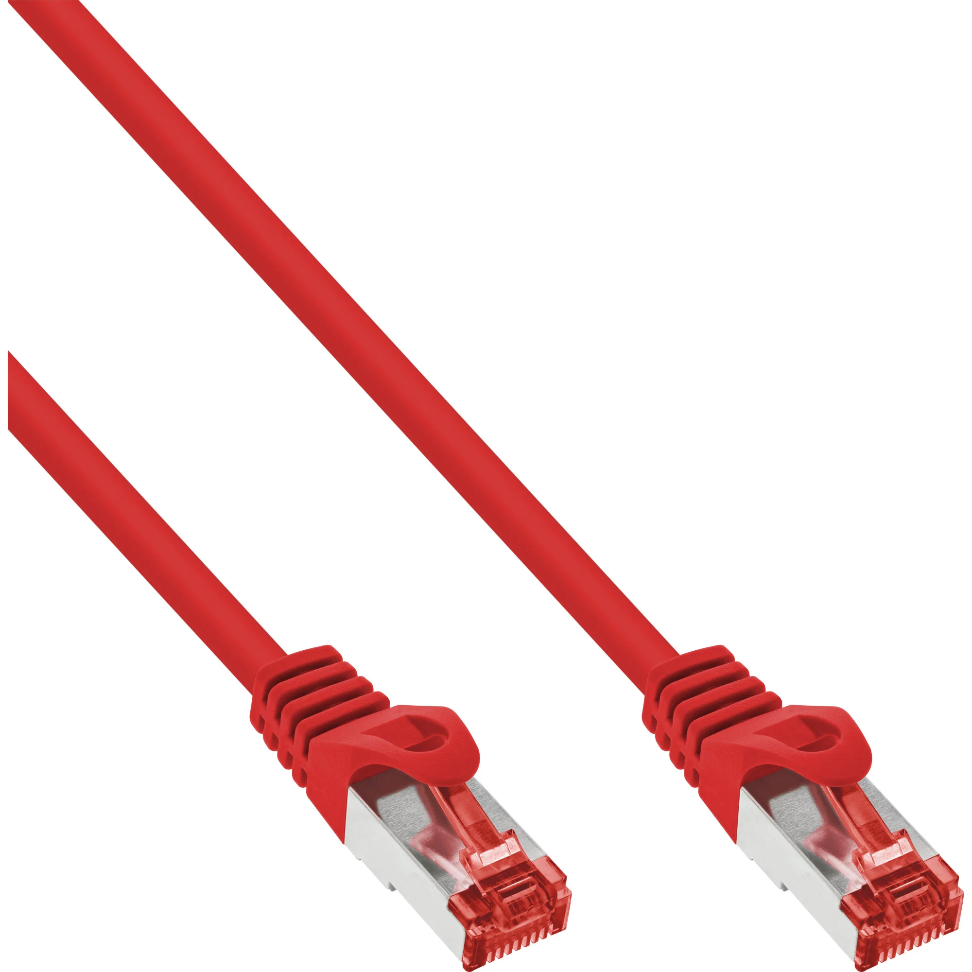 70er B-Pack InLine® Patchkabel, S/FTP (PiMf), Cat.6, PVC, CU, rot, 1m
