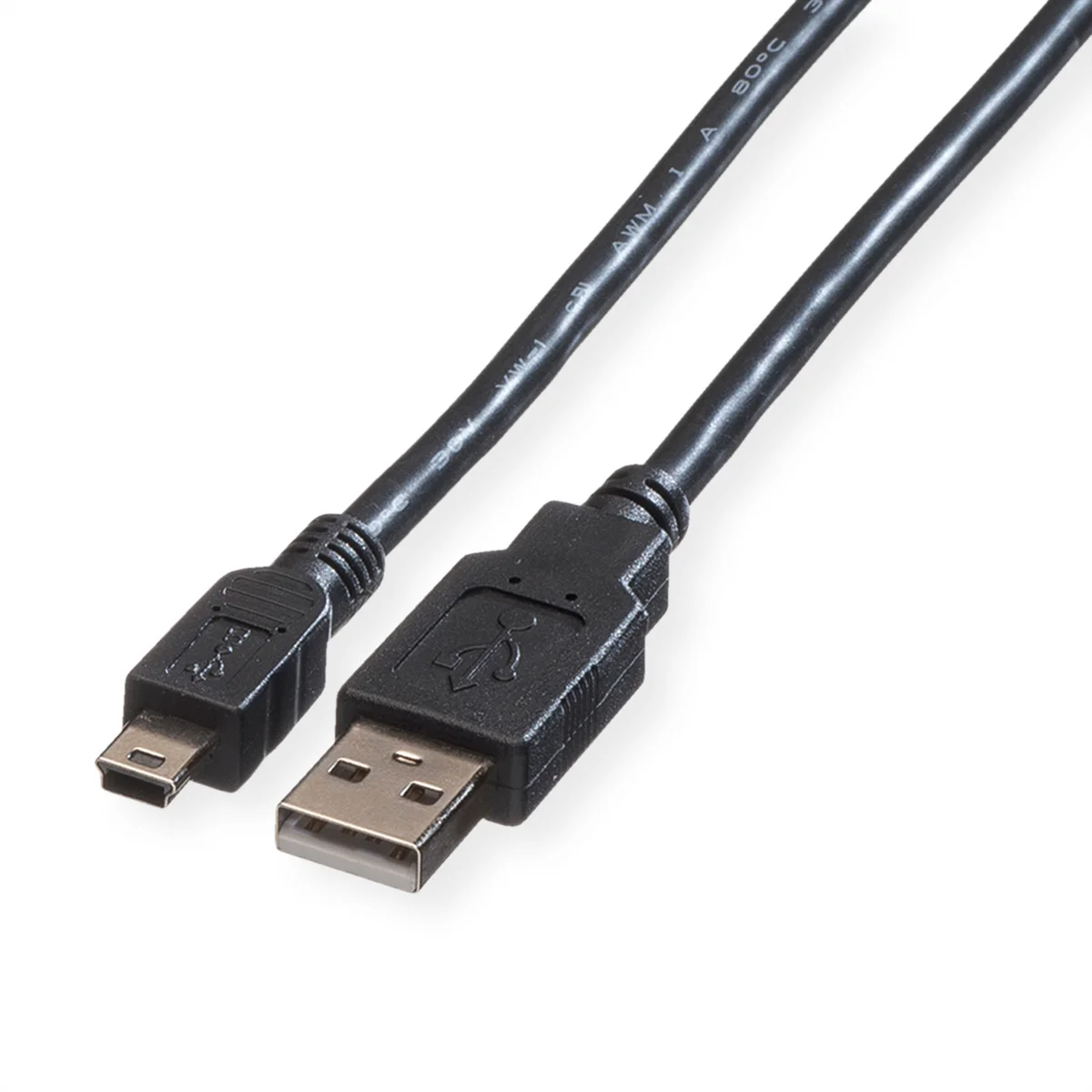 ROLINE USB 2.0 Kabel, Typ A - 5-Pin Mini, schwarz, 3 m