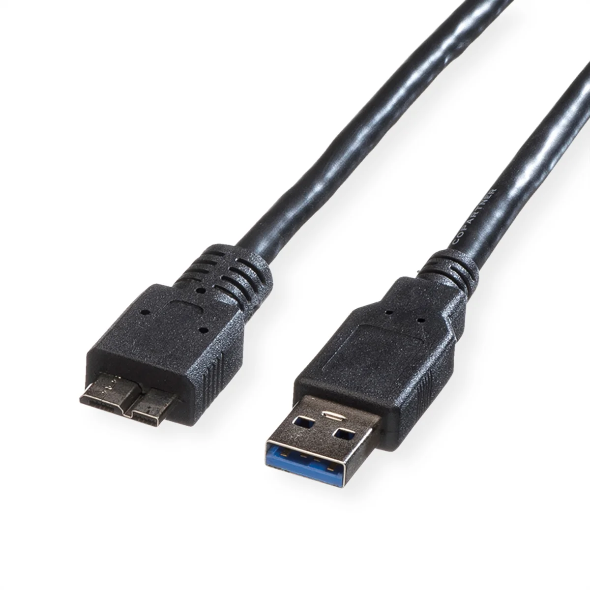 ROLINE USB 3.2 Gen 1 Kabel, A ST - Micro B ST, schwarz, 0,8 m
