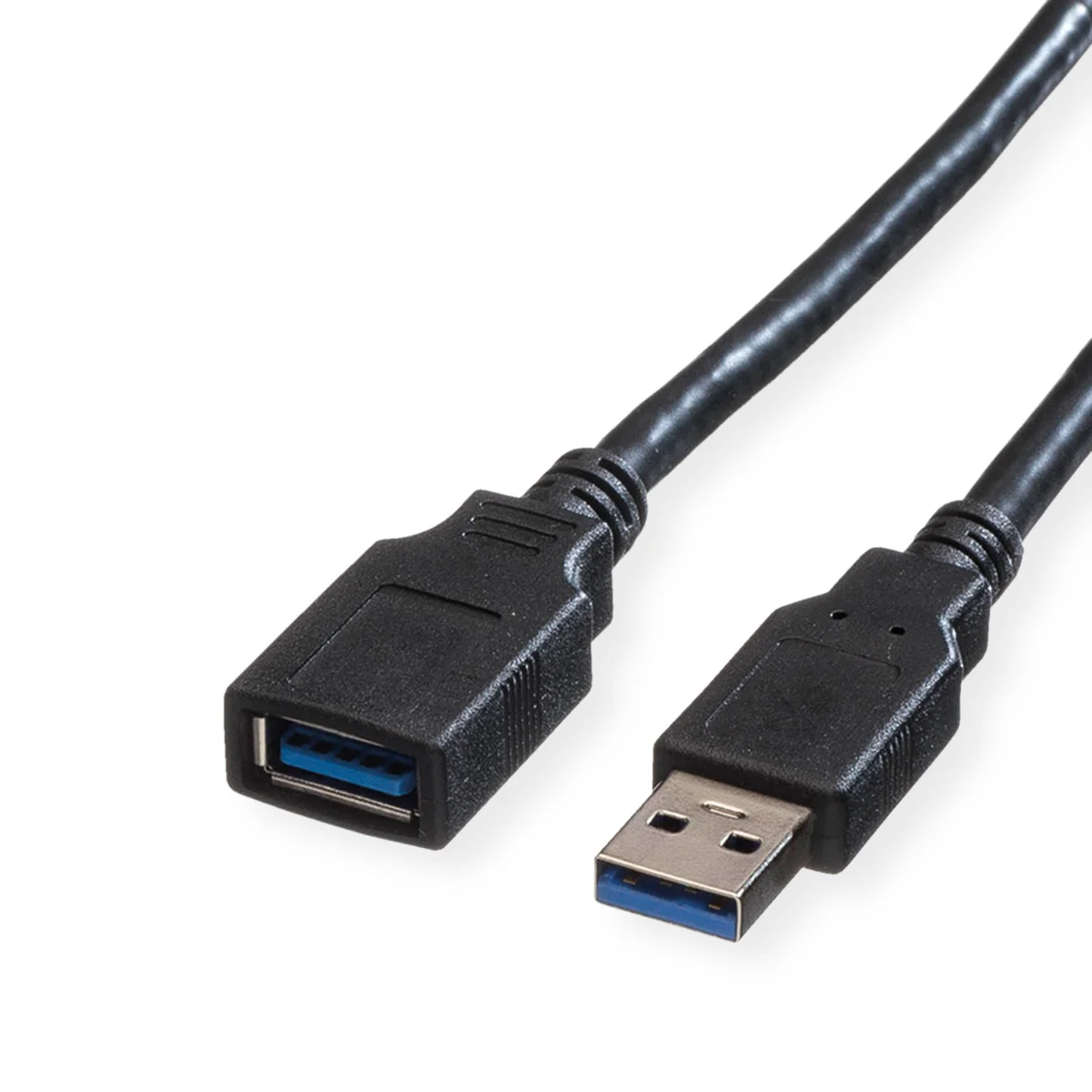 ROLINE USB 3.2 Gen 1 Verlängerungskabel, Typ A-A, ST/BU, schwarz, 0,8 m