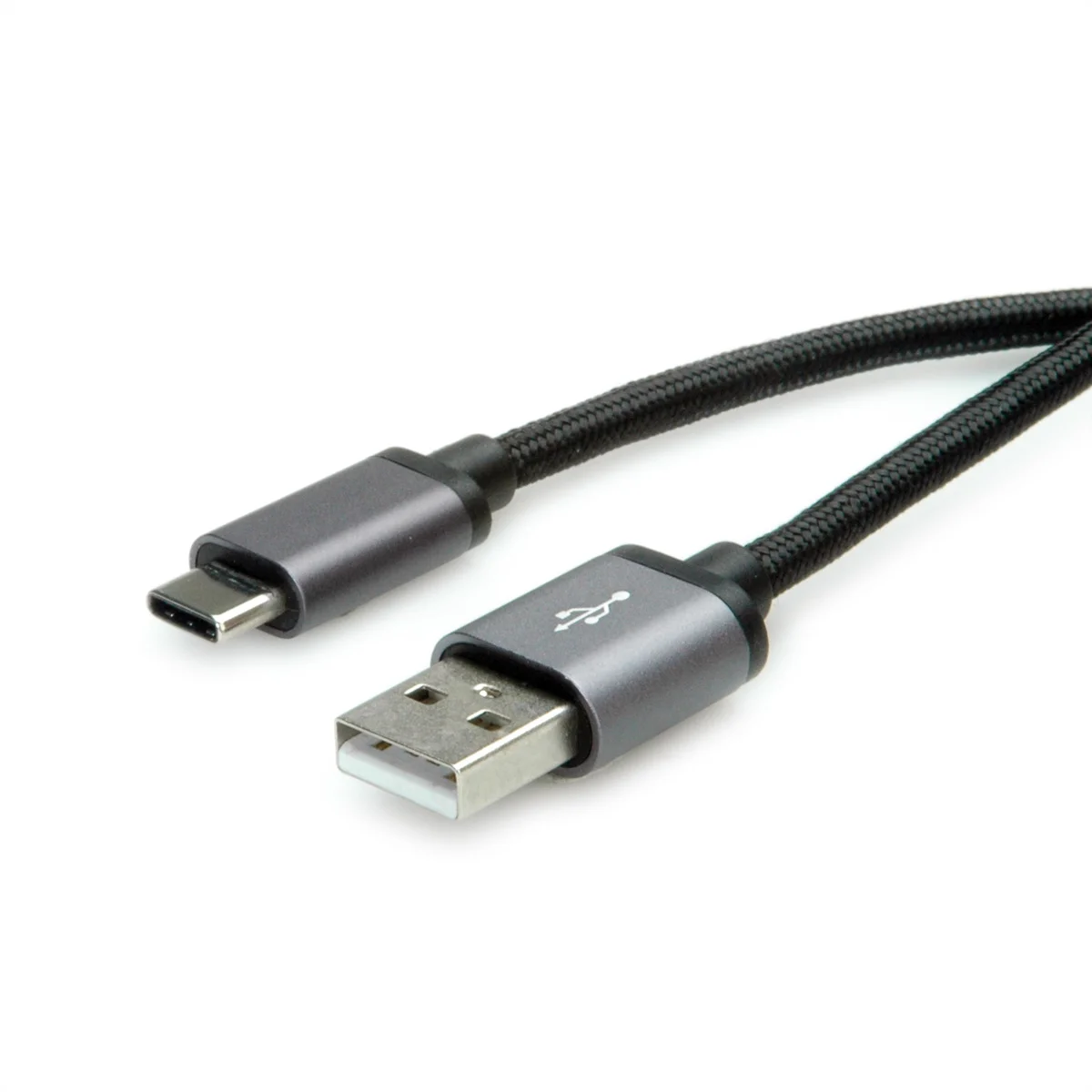 ROLINE USB 2.0 Kabel, Typ C - Typ A, ST/ST, schwarz, 1,8 m