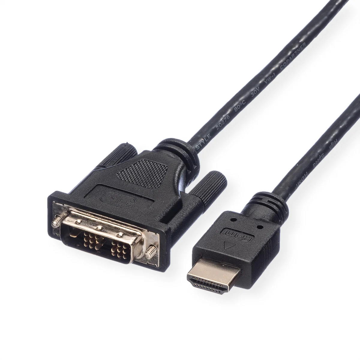 ROLINE Kabel DVI (18+1) ST - HDMI ST, schwarz, 2 m