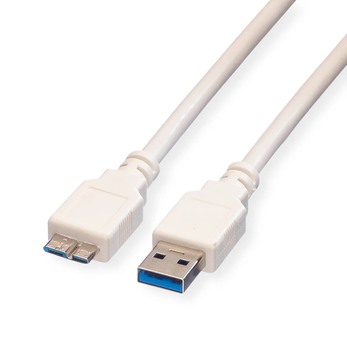 VALUE USB 3.2 Gen 1 Kabel, A ST - Micro B ST, weiß, 2 m