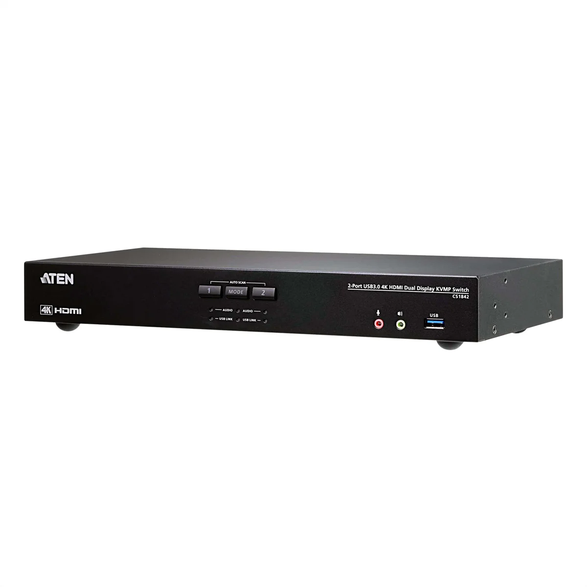 ATEN CS1842 2-Port True 4K HDMI Dual-View KVM Switch mit Audio & USB 3.0Hub