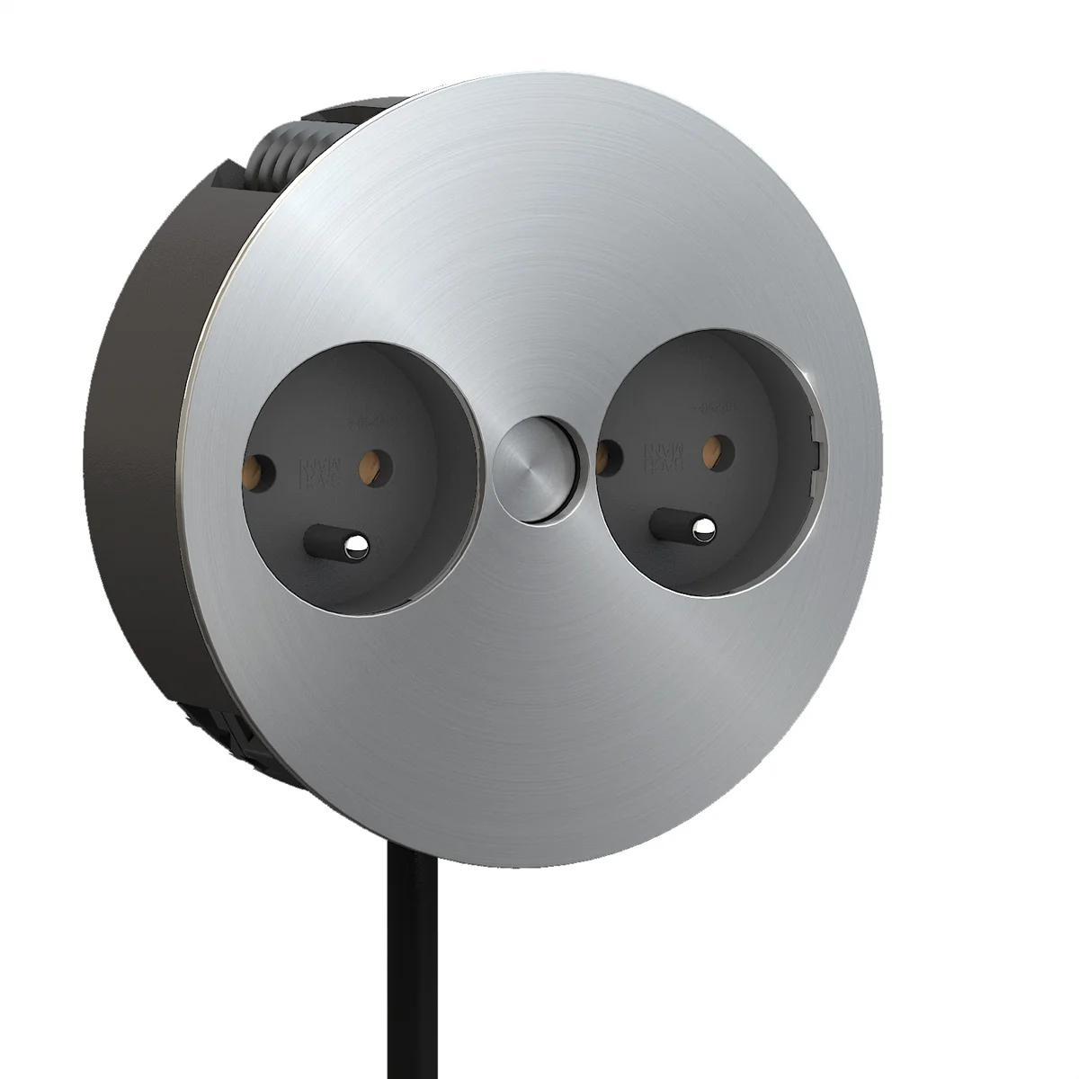 BACHMANN TWIST 2S 2x UTE, Schutzkontakt-Montagestecker, Edelstahl, 2 m