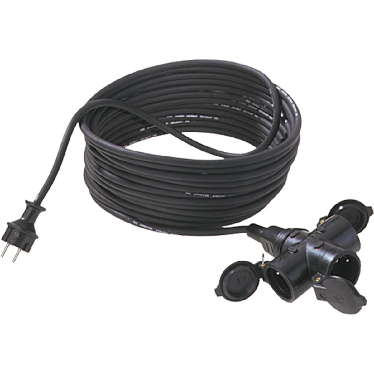 BACHMANN Extension 3G1,5mm², 3x, H07RN-F Gummi/Neopren 3fach, schwarz, 10 m