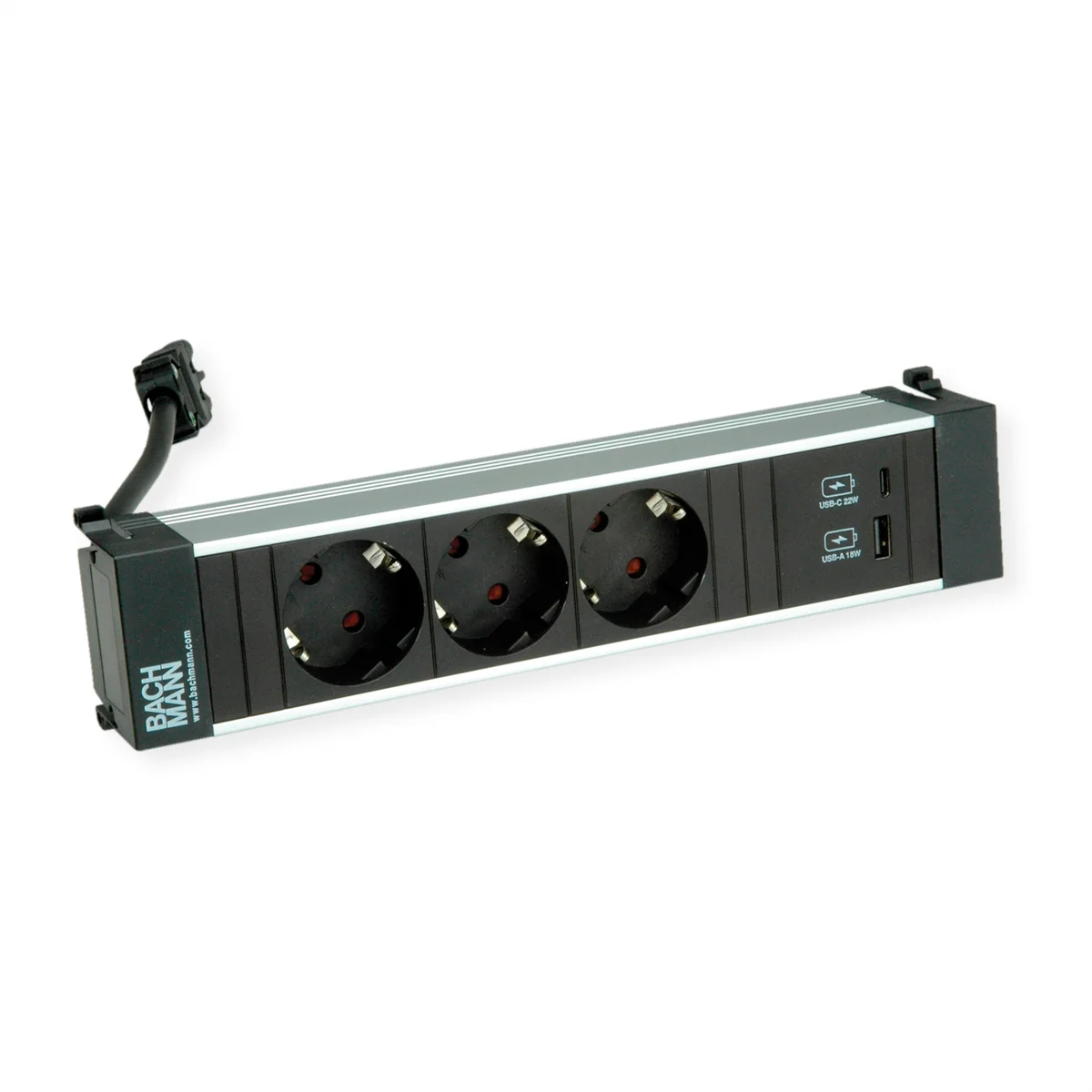 BACHMANN POWER FRAME M 3xCEE7/3, USB A&C 22W Charger 0,2m GST18