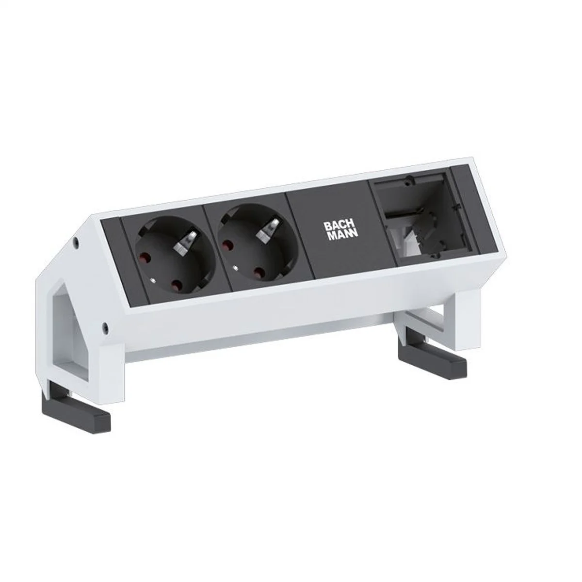 BACHMANN DESK2 2x Schutzkontakt 1x ABD GST18, weiß