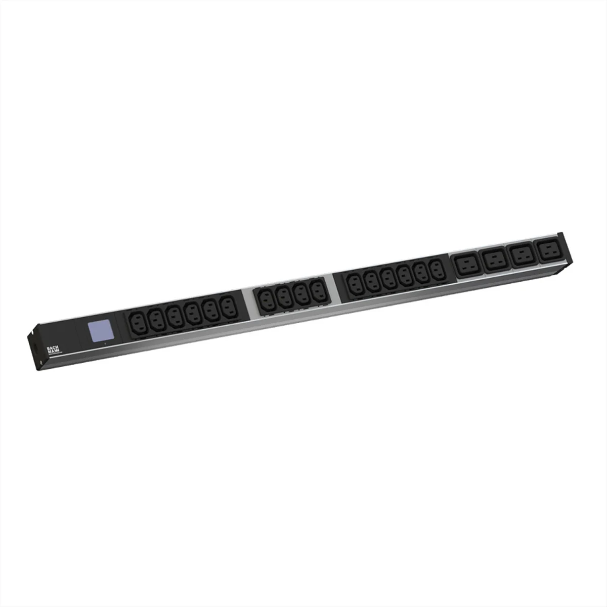 BACHMANN BN0500 19" PDU 1HE 16xC13 4xC19, Leistungsmessung, Anschluss CEE 16A, blau