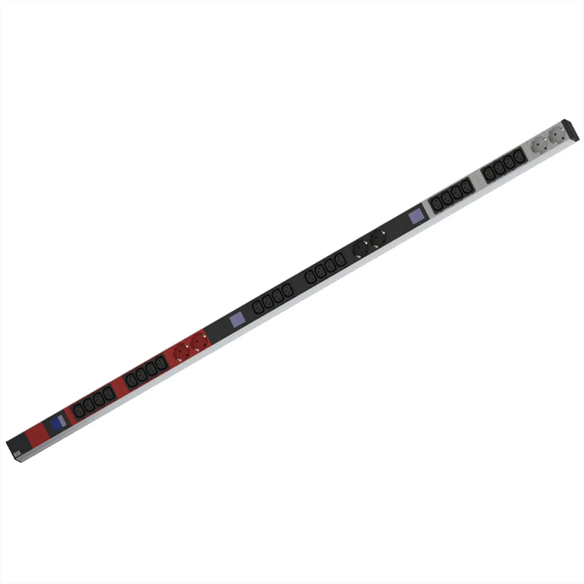 BACHMANN BN0500 19" PDU 1HE 24xC13 6x Schutzkontakt, Leistungsmessung, Anschluss CEE 3x 16A, rot