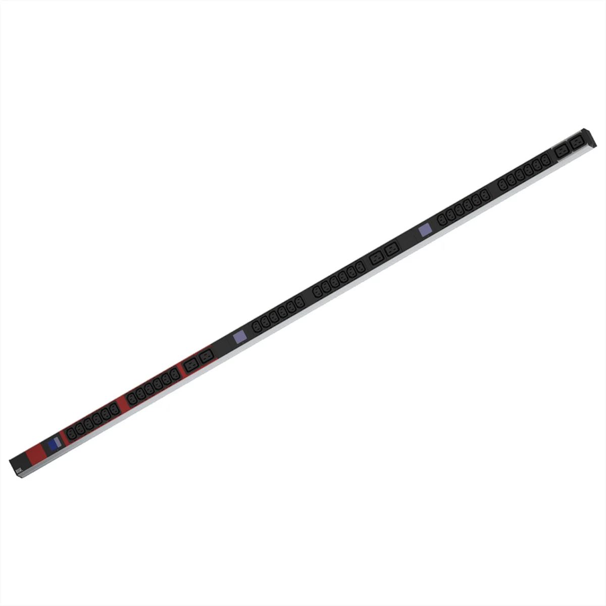 BACHMANN BN0500 19" PDU 1HE 36xC13, 6x C19, Leistungsmessung, Anschluss CEE 3x16A, rot