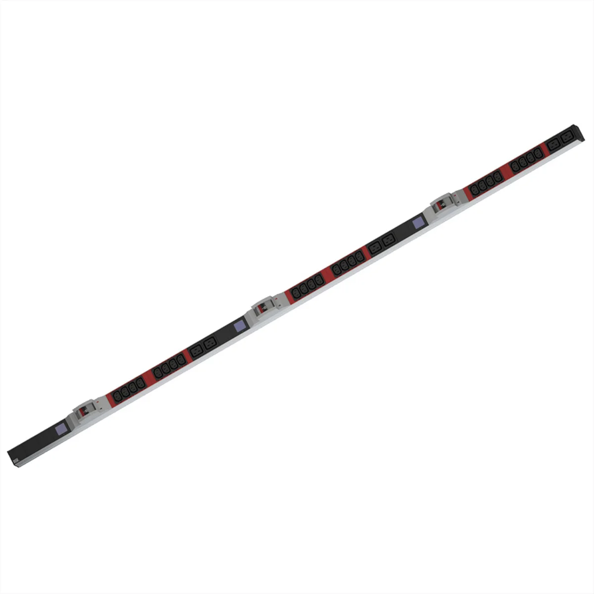 BACHMANN BN0500 19" PDU 1HE 24xC13 6xC19, Leistungsmessung, Anschluss CEE 3x32A, rot