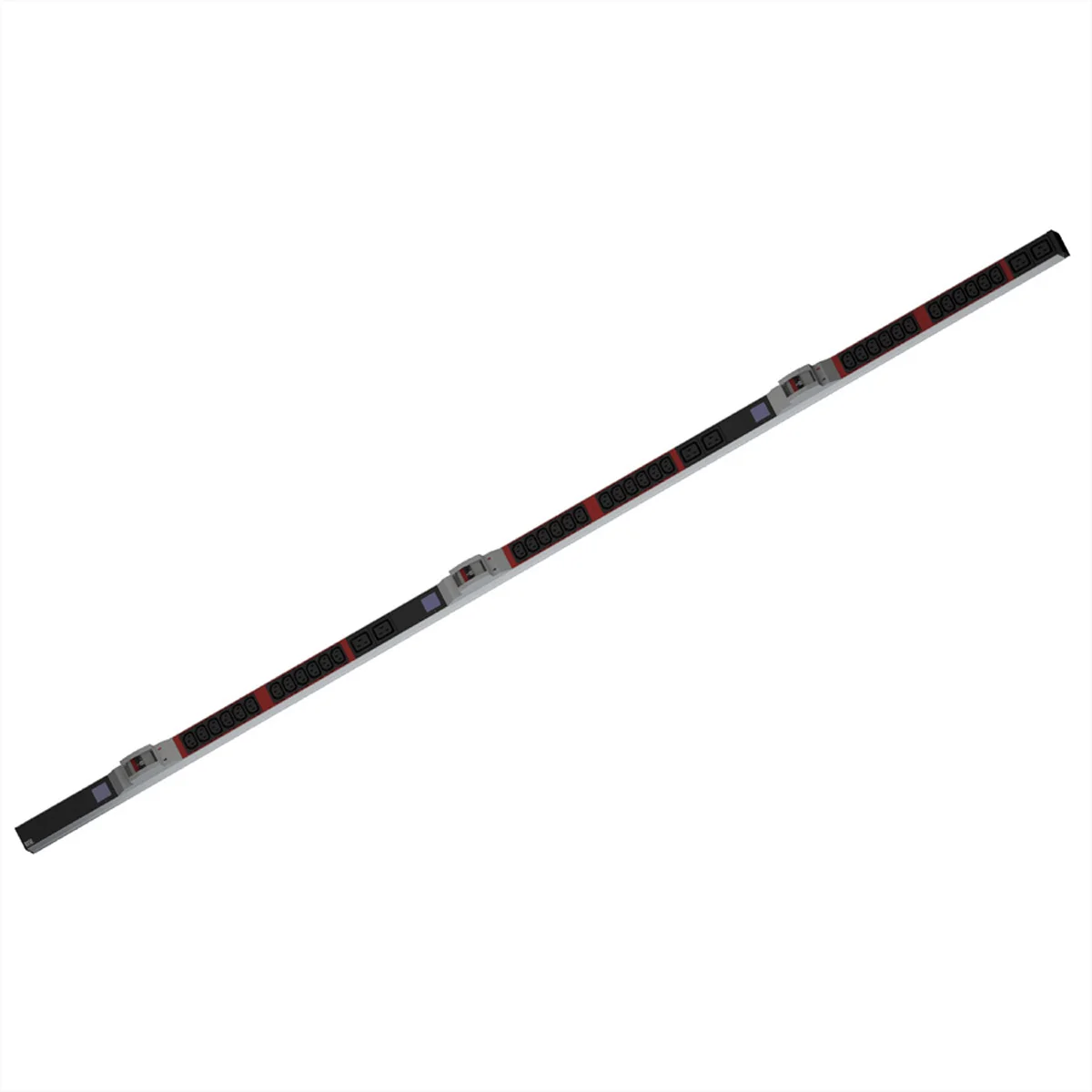 BACHMANN BN0500 19" PDU 1HE 36xC13, 6xC19, Leistungsmessung, Anschluss CEE 3x32A, rot